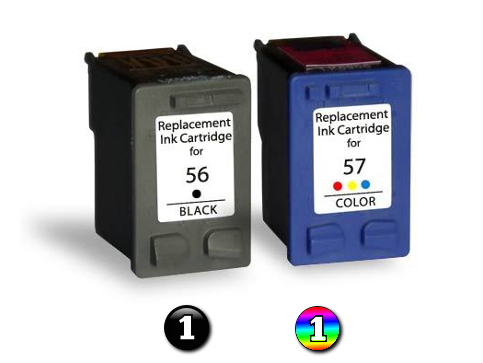 2 Pack Combo Compatible HP56/HP57 (1BK/1COL) ink cartridges